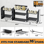 Upgrade Large Power Tool Organizer Wall Mount with Charging Station, 6.5FT Power Strip, 10 Drill Holders, and Storage Rack for Garage Organization