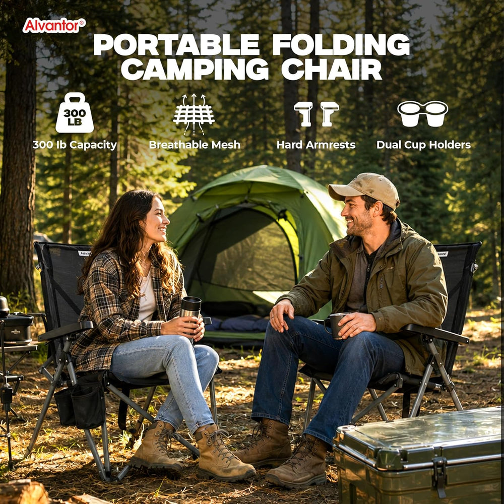 Alvantor® Camping Chair, Full Mesh Folding Beach Chair Breathable High Back P...