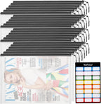 24pcs Mesh Zipper Pouch Bags, A4 13x9 Inches Reusable Bags Puzzle Storage Organizer Black Multipurpose for Travel Board Games Toys School Office Supplies and Home Classroom Organization