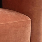 Acanva Luxury Modern Tight Curved Back Velvet Sofa, Minimalist Style Comfy Couch for Living Room Apartment, 3 Seater, Tangerine