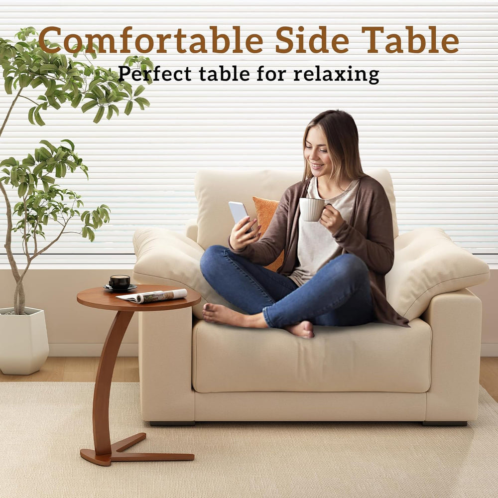 Couch Tables that Slide Under: 15 '' Modern C Shaped End Table Nights...