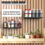 2 Pack Wall-Mounted Aerosol Spray Can Holder Storage Rack, Heavy-Duty Paint Bottle Organizer With 10 Holes, Black Spray Steel Rack for Garage, Shop, Home or Tool Trailer