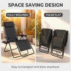 Outdoor Zero Gravity Chairs Set of 2 with Cup Holder & Removable Pillows, Adjustable Folding Reclining Patio Chairs, Anti Gravity Lounge Chairs for Poolside, Lawn, Beach, Camping