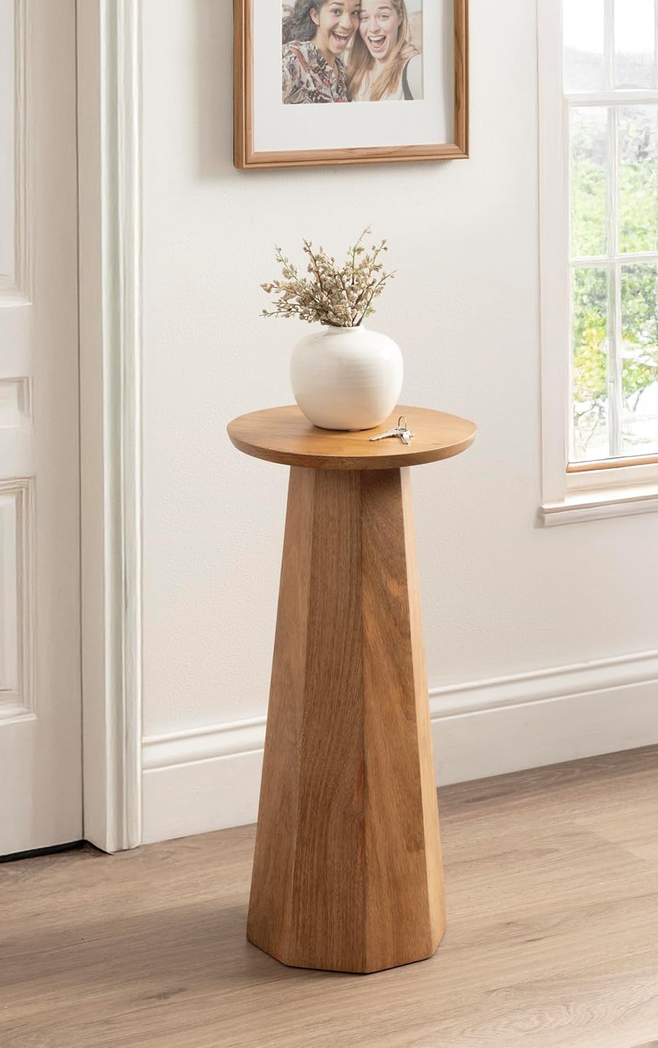 Kate and Laurel Hemingson Modern Mango Wood Round Drink Table, 10 x 10 x 22, ...
