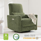 CHITA Power Swivel Glider Recliner Chair, Nursery Glider, Medium, Green | FSC Certified Upholstery Rocking Chair, Lumbar Support, Reclining Chair for Living Room / Nursery