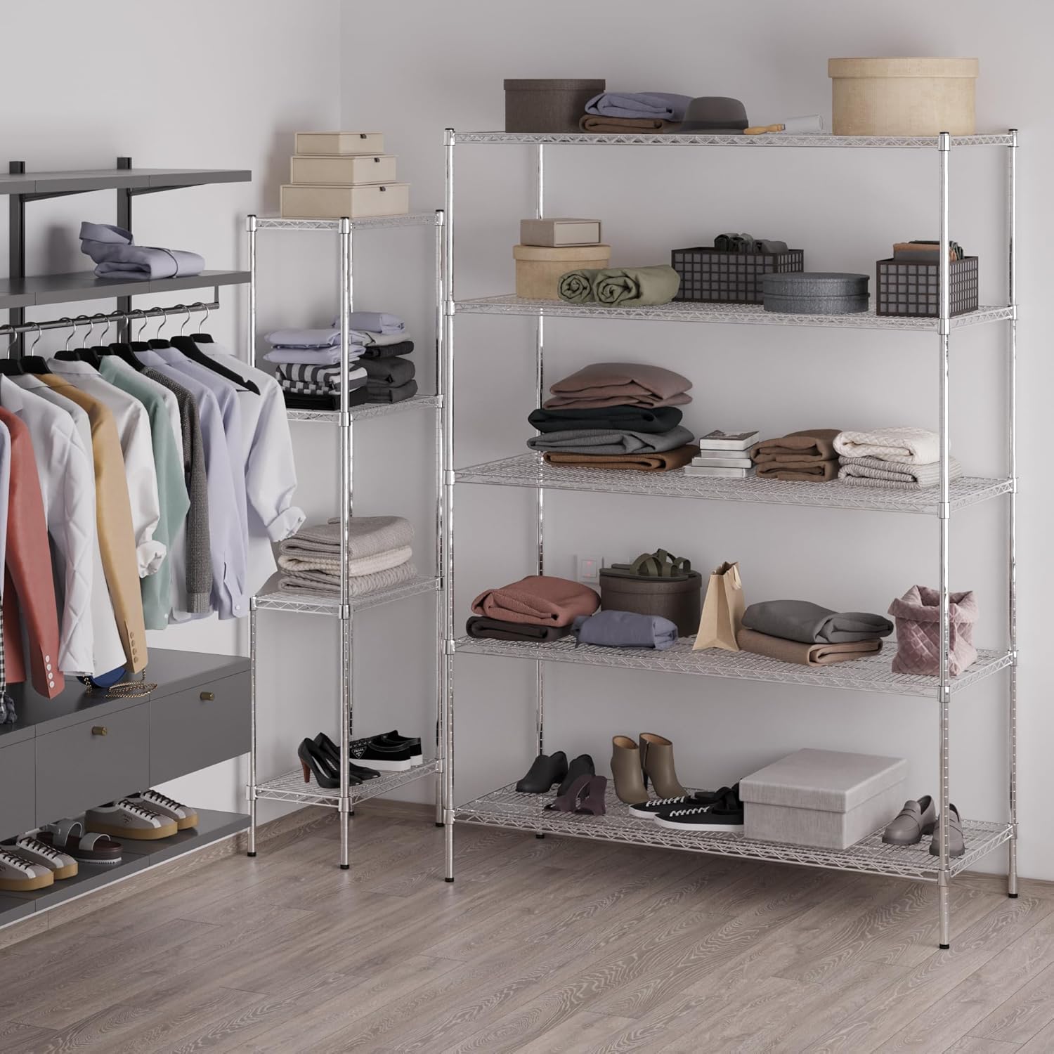 24" Deep x 60" Wide x 86" Height Wire Shelving Kit | 5-Tier | NSF Commercial Storage Rack Unit