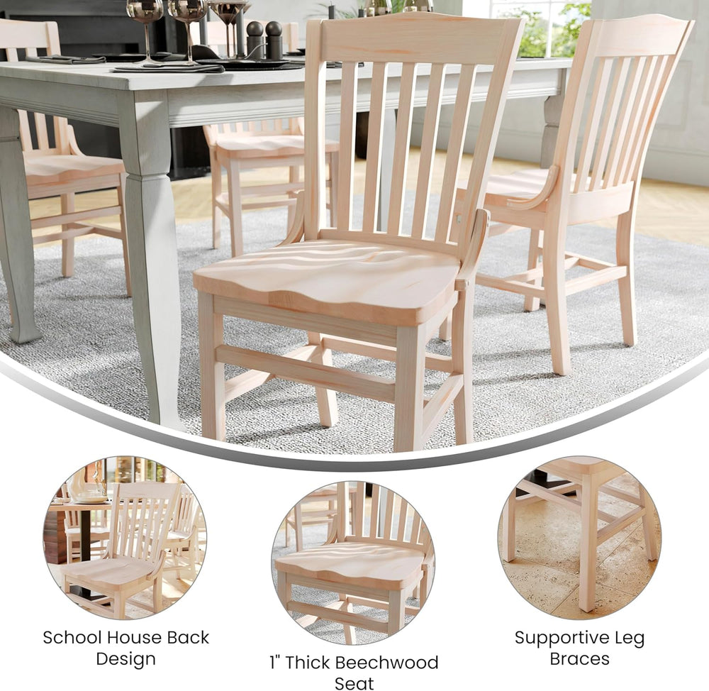 Flash Furniture Hercules School House Back Metal Restaurant Chair - Antique W...
