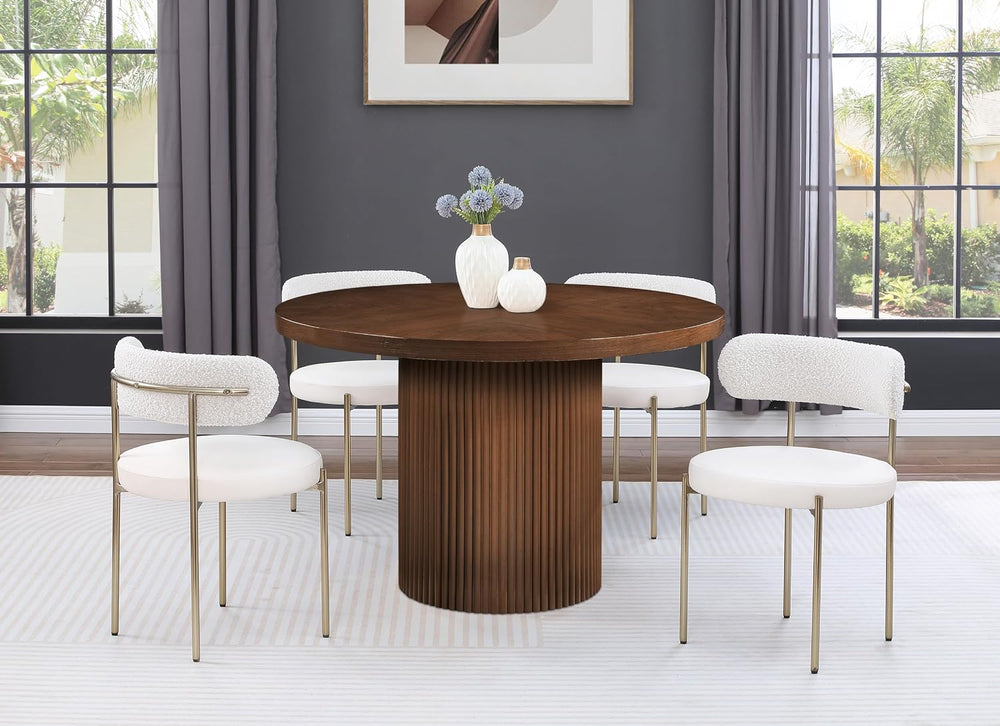 Meridian Furniture 728Brown-T Belinda Collection Mid-Century Modern Dining Ta...