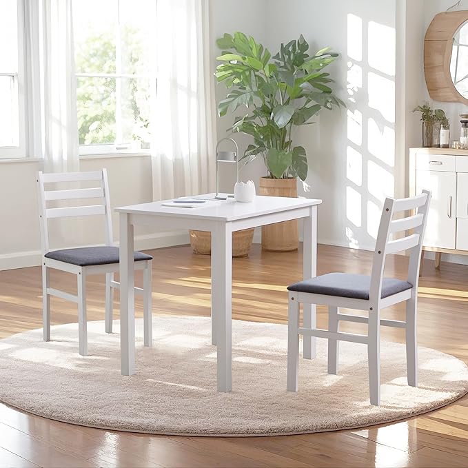 Livinia Seattle Modern Farmhouse Kitchen Dining Room Chair Set of 2, Solid Wo...