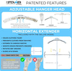 Deluxe | Adjustable Standing Garment Steaming Rack with Hanger | Fast, Foldable, Portable Clothes Steam Ironing Solution for Travel & Home