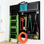Yuzzy Slat Wall Paneling 4 x 4ft, Garage Slatwall Panel Wall Storage Systems, Heavy Duty PVC Garage Wall Organization (Black)