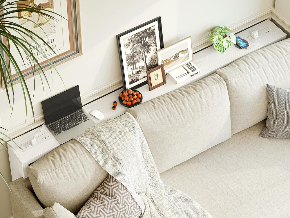 TIQLAB Sofa Table, 79 inch (1.2'' Thickness) Long Console Table Behin...