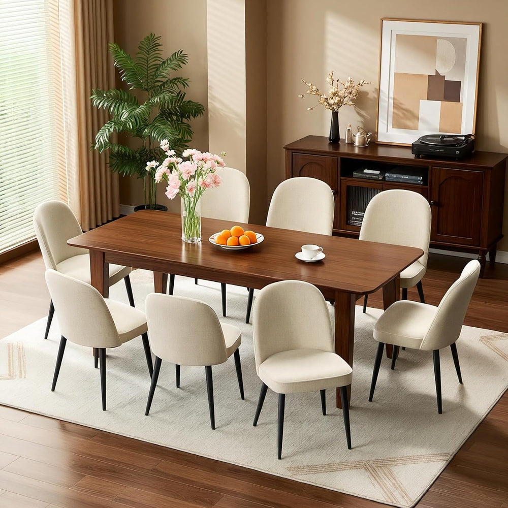 Upholstered Dining Chairs Set of 6, Comfortable Chenille Fabric Kitchen Chair...
