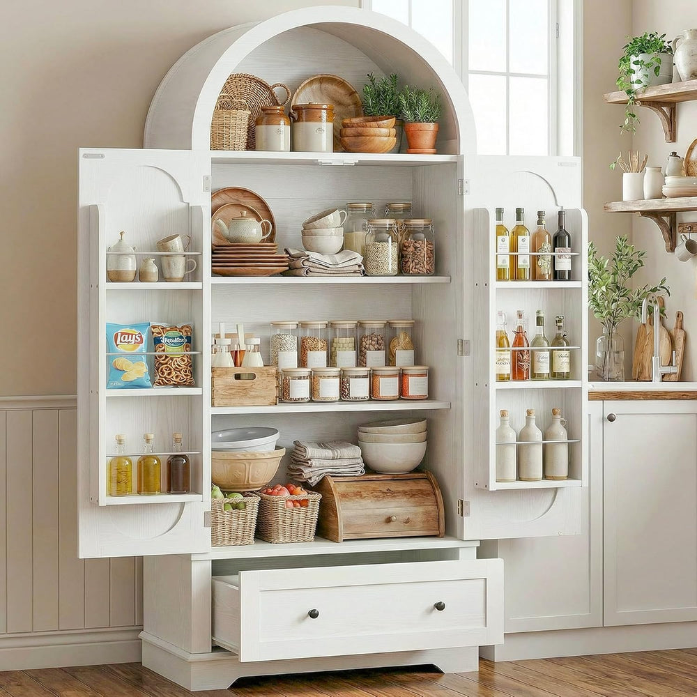 IRONCK 70.9 in Kitchen Pantry with Large Drawer Adjustable Shelves | kitchen ...