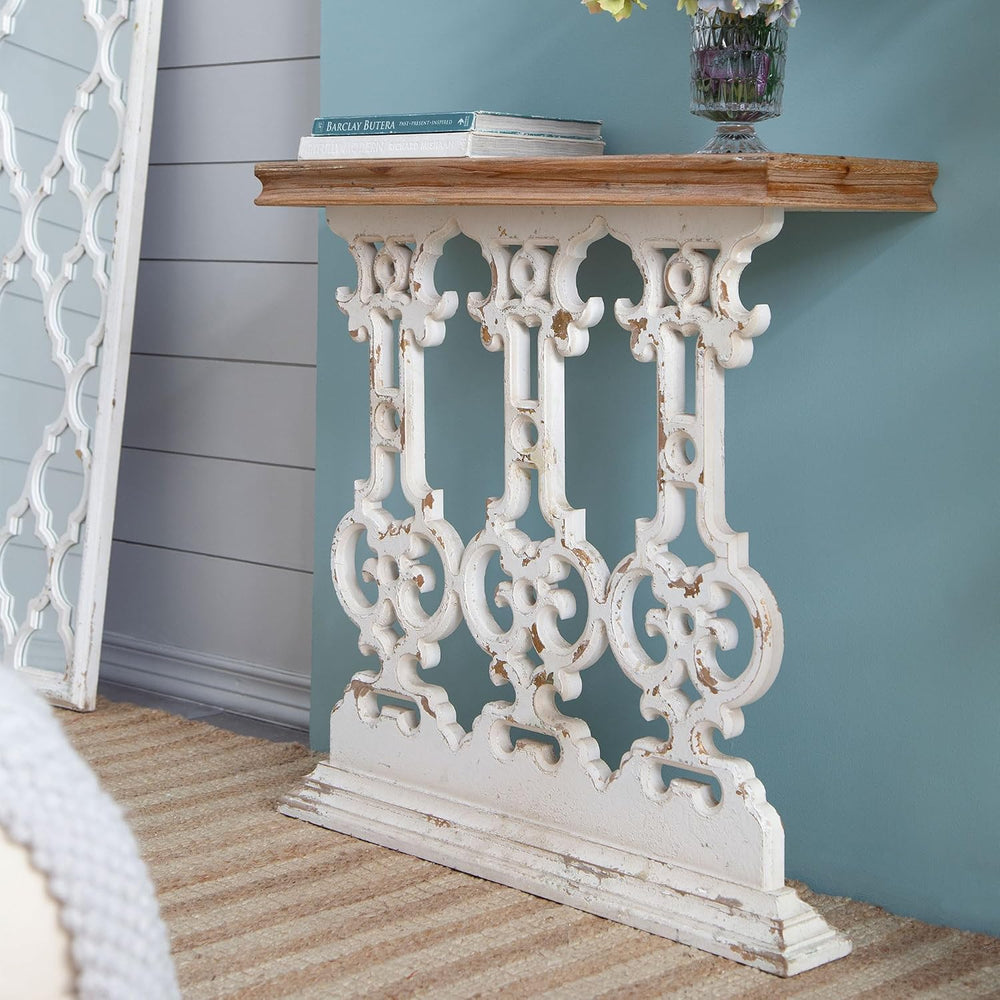 31.9" Small Console Table, Retro Farmhouse French Country Vintage Consol...