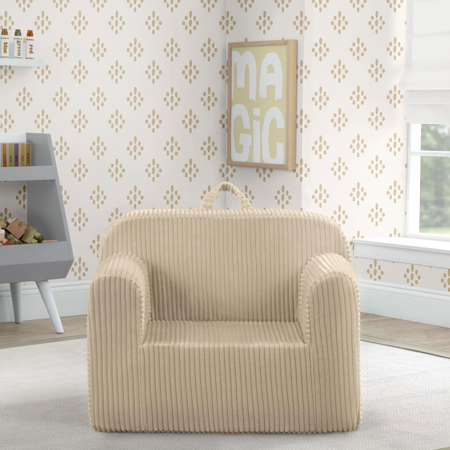 Delta Children Cozee Corduroy Foam Chair, Cream