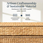 Best Choice Products Under Bed Storage Containers W/Lid, Wheels and Handles, 2-Pack Large Handwoven Water Hyacinth Closet Organizer, Shoe Storage Bins, Multi-Purpose Nesting Baskets - Natural