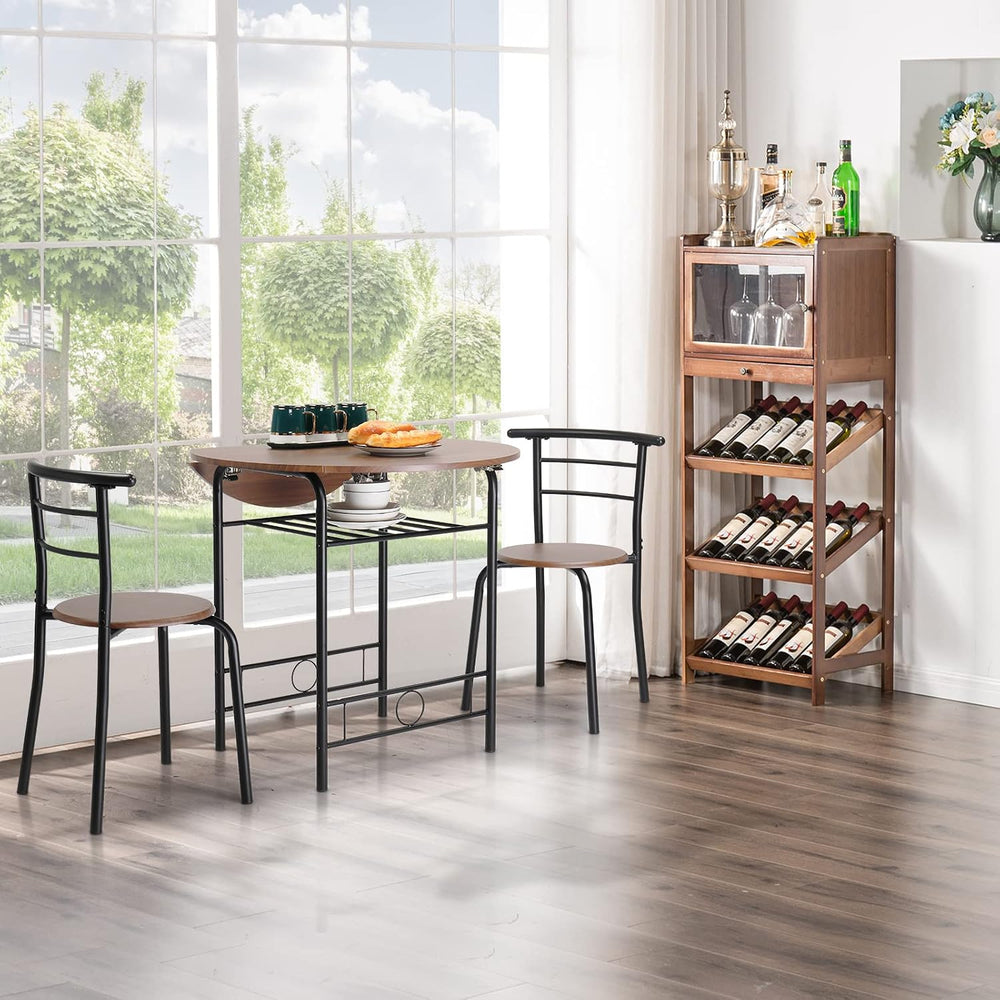VINGLI 31.5" Drop Leaf Dining Table Set for 2, 3 Pieces Dining Table wit...