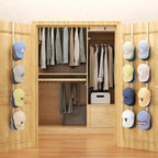 SWTYMIKI Over Door Hat Organizer - 3 Packs Metal Hanging Hat Rack with 12 Hooks Design, Baseball Cap Hanger Organizer Storage Holds up to 60 Caps for Door, Bedroom, Closet