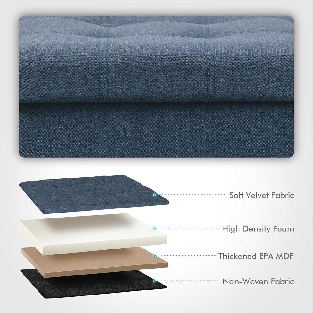 B FSOBEIIALEO Storage Ottoman with Tray, Foot Stools and Ottomans with Legs, ...
