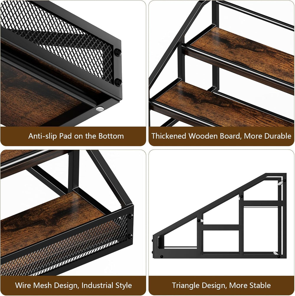 B4Life 2 Pack 3-Tier Liquor Bottle Display Shelf, Countertop Bar Shelves | Li...