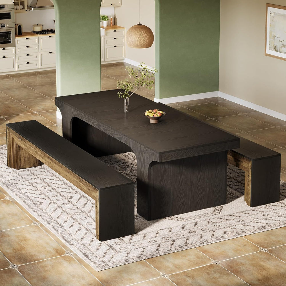 Tribesigns 70.9-Inch Extra Long Dining Bench, Farmhouse Wooden Kitchen Bench ...