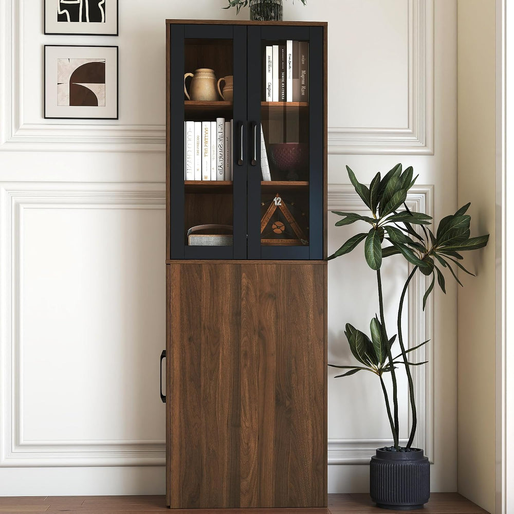 70.9" H Display Storage Cabinet , 4 Tier Multi-functional Pull-out Multi...