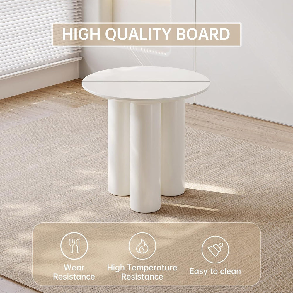 Small Round Dining Table, 30" Circle Kitchen Table with 3 Legs, Modern W...