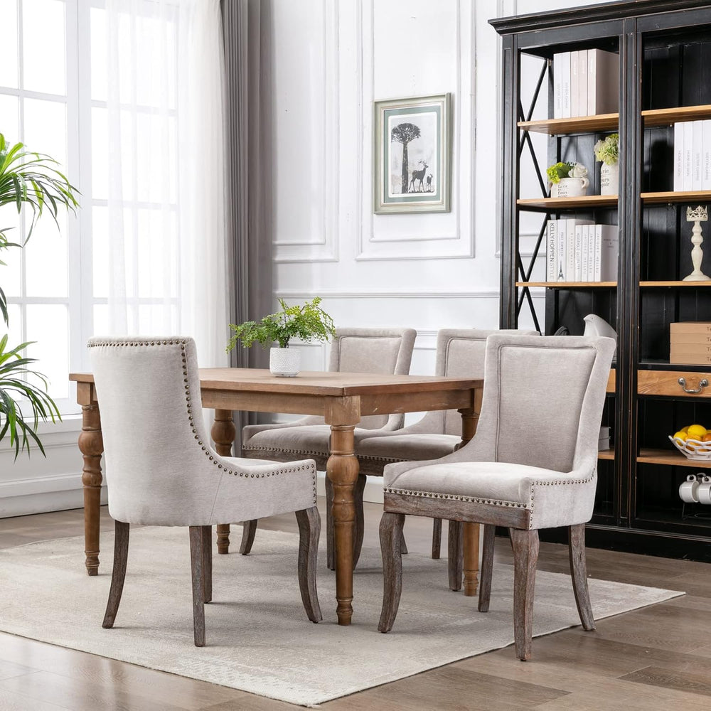 Ball & Cast Mid-Century Upholstered Dining Chairs Set of 2, Thickened Fab...
