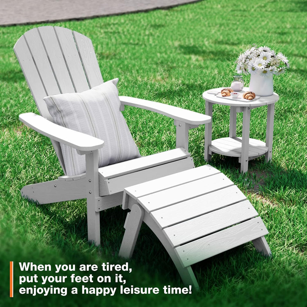 YEFU Adirondack Ottoman Set of 2, Patio Foot Rest, Adirondack Foot Rest, Fold...