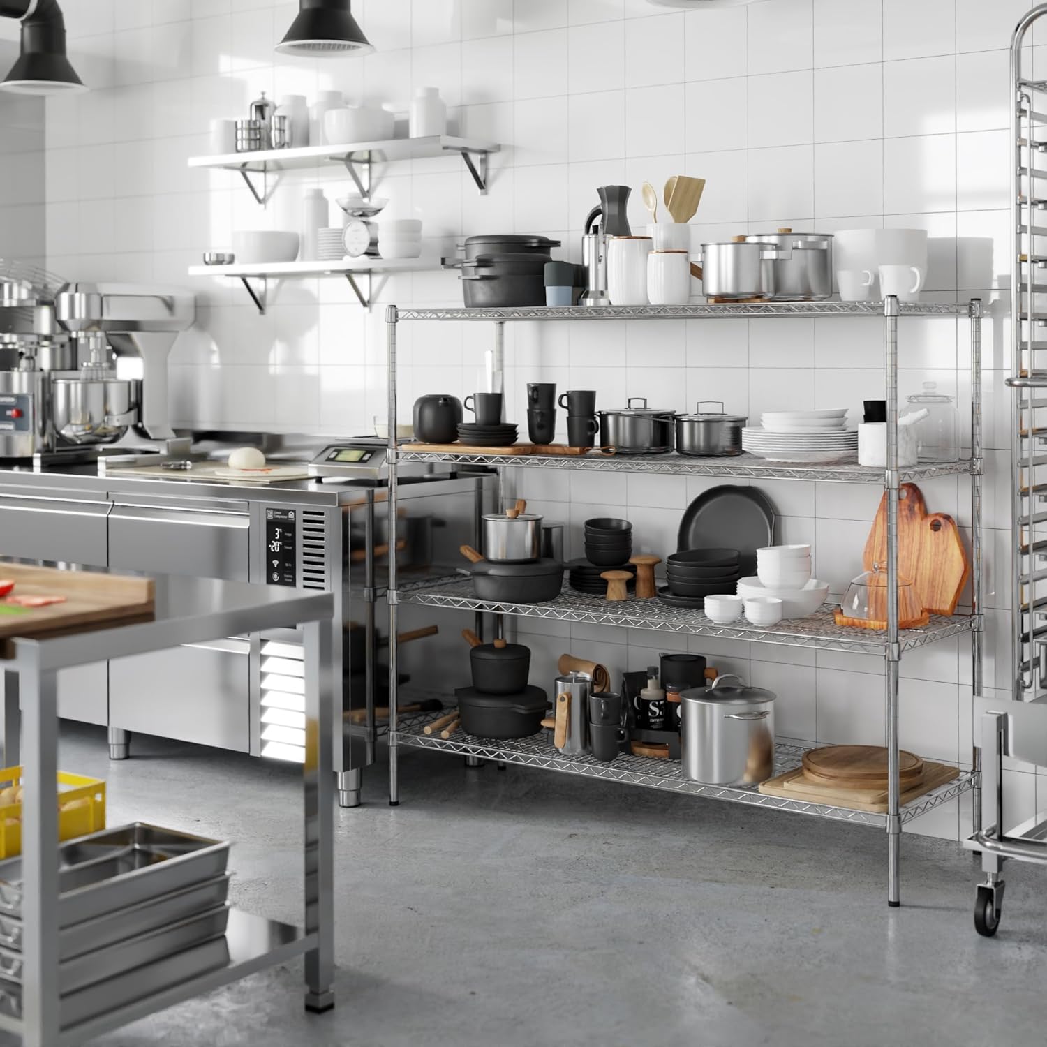 21" Deep x 60" Wide x 54" Height Wire Shelving Kit | 4-Tier | NSF Commercial Storage Rack Unit