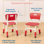 ECR4Kids Classroom Adjustable Chair, Flexible Seating, Red, 2-Pack