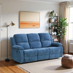 Recliner Sofa Set Couches for Living Room Chair Fluffy Fabric Living Room Furniture Sets, Adjusted Loveseat Loveseat Reclining Couch Furniture Sofa Set for Theater Seating, 3seater, Light Blue