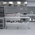 AmGood 84" Long x 18" Deep Stainless Steel Table with Casters