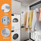Retractable Clothesline Indoor, Non-Sagging Clothes Line Retracting Outdoors, Wall Mounted Clothes Line Outdoors Set,13.8 Ft Heavy-Duty Retractable Laundry Line,Blue