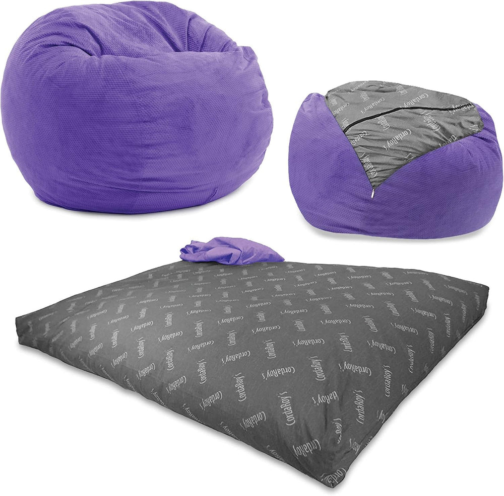 CordaRoy's Chenille Bean Bag Chair, Convertible Chair Folds from Bean Bag...