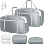 DIMJ Compression Moving Bags - Extra Large Heavy Duty Comforter Storage Bag with Window, Packing Totes With Strong Handles & Zipper, Space Saving Box Containers For Blanket, Clothes, Bedding, 2 Pack