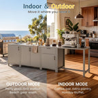 Wisteria Lane Outdoor Storage Cabinet with Drawers, Aluminum Modular Outdoor Kitchen, All Weather Kitchen Island for Patio, BBQ, Backyard