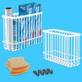 2 Pack Cabinet Organizer Storage, Over Cabinet Door Organizer with 2 Adhesive, 2 Sponges, 4 Hooks, No Drilling Space Saver Lid Organizers Inside Cabinet for Kitchen Office Bedroom (Small, Medium)