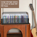 CD Storage Rack 2-Pack - CD Storage Case Holds 76 Full Case CDs, 152 Slim Case CDs, Desktop or Closet CD Stand, CD Display for Blu-Ray | Video Game Cases | Papers | Cards