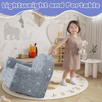 MeMoreCool Kids Chair, Glow Grey Dinosaur Kids Couch Sofa for Ages 3+ | Glow grey dinosaur kids chair, cozy foam armchair for reading corner, plush seat for playroom and kids room