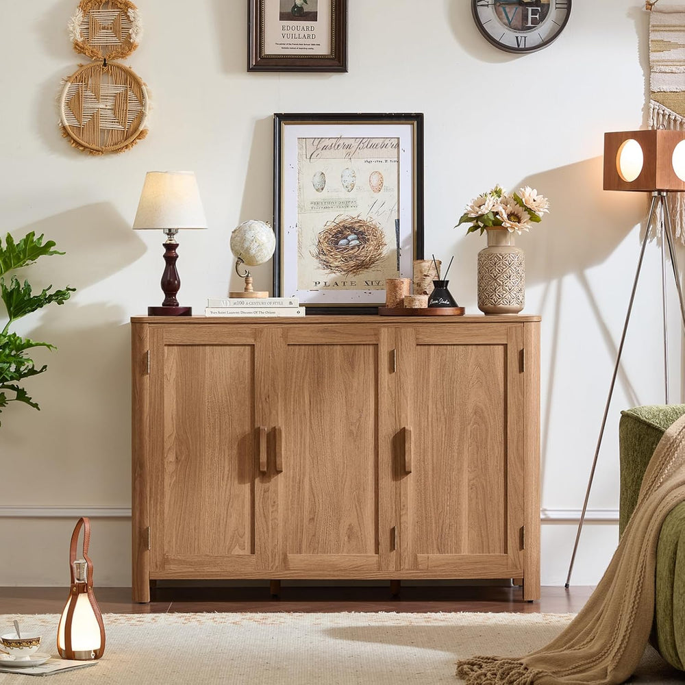 Joaxswe Sideboard Buffet Cabinet with Storage, 46" Arc-Shaped Credenza w...