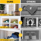 Shoe Box Foldable Storage Box Installation-free Clear Plastic Stackable Shoe Storage Cabinet Shoe Organizer Shoe Container Box with Lids Large Size Shoe Rack (8 Tiers 16 Pairs)