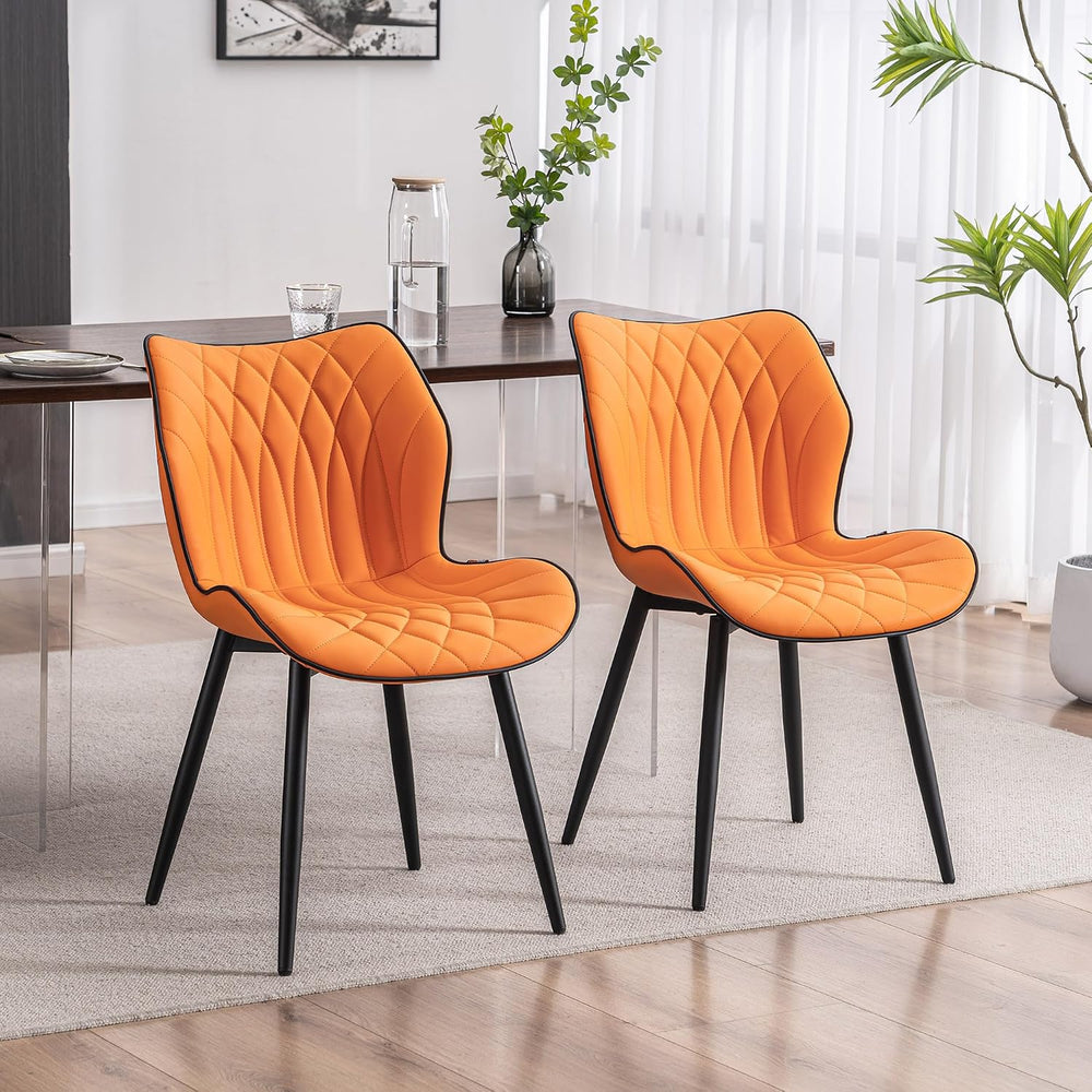Kidol & Shellder Dining Chairs Set of 2, PU Leather Upholstered Kitchen C...