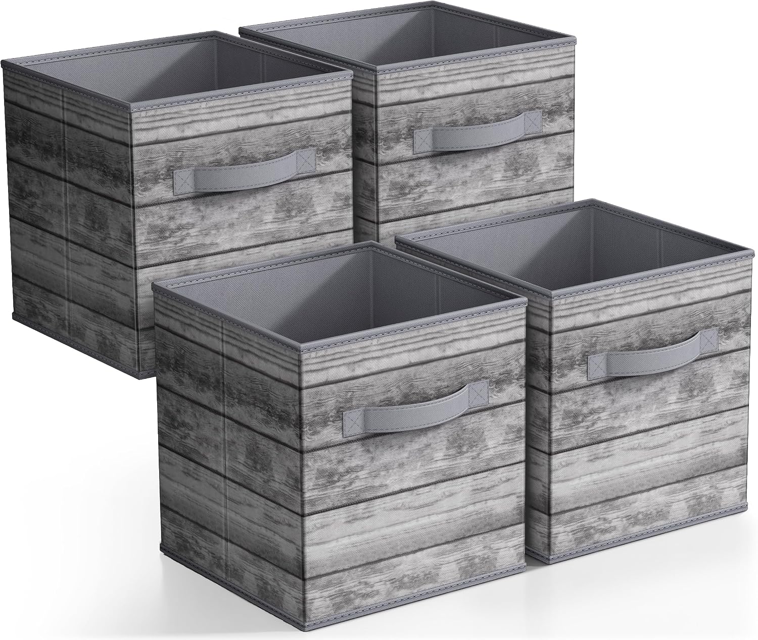 Sorbus Foldable Storage Bins - 11 Inch Sturdy Collapsible Fabric Storage Cubes with Handle - 4 Baskets for Organizing Clothes & Toys - Organization & Storage Baskets for Shelves, Pantry, Closet, Cubby