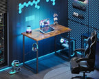 ODK 32 Inches Small Desk for Home Office, Computer Study Table for Small Spaces, Writing Desk with Headphone Hooks, Vintage