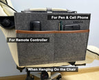 Bedside Caddy, Hanging Storage Bag, Chair Organizer Caddy, Remote, Magazine, Drink Bottle, Cell Phone Holder with Fixed Straps for Hospital Bed, Dorm Bed, Baby Stuff, Office (Grey Small)