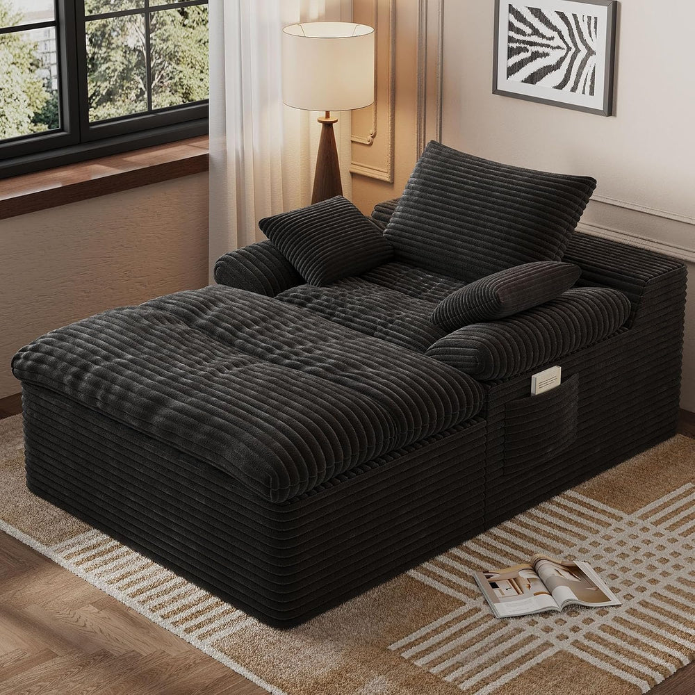 49.2" Oversized Chaise Lounge Chair Indoor, Modern Upholstered Deep Seat...