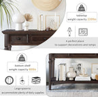 Merax Wood Farmhouse Entry Way Hallway Console Table with Drawers and Bottom Shelf Narrow Long Sideboard for Living Room Bedroom Espresso