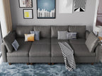 EASE MOOSE Modular Sectional Sofa Sleeper Couch with Storage,Faux Leather Large Moduar Sleeper Sofa Sectional Sofa Bed Modular Couch for Living Room